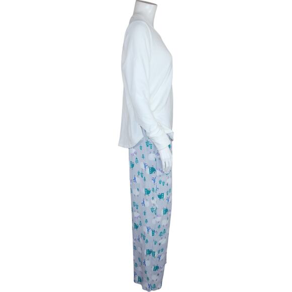 Cuddl Duds Regular Fleecewear with Stretch Pajama Set, Ivry/WollySheep Medium - Picture 9 of 16